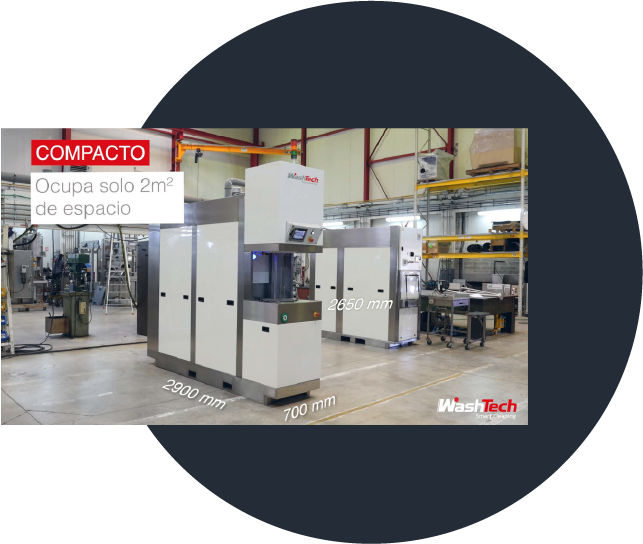 Lavadora compacta para celda robotizada