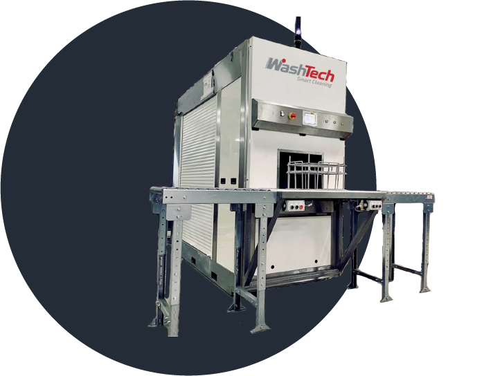 Máquina de lavado por aspersión para piezas medianas y grandes en lotes voluminosos