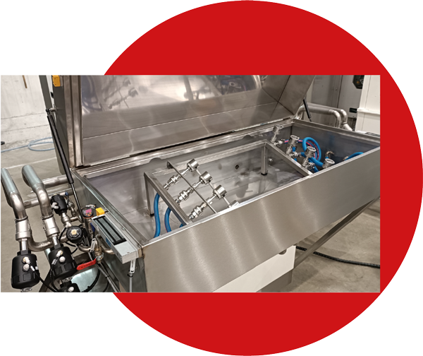 Particle flushing washing system