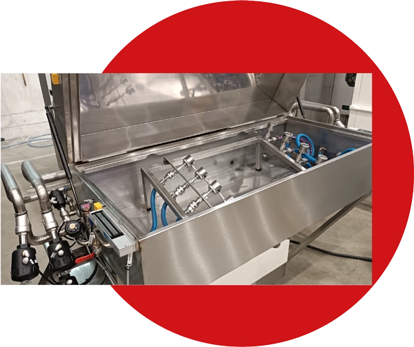 Particle flushing washing system