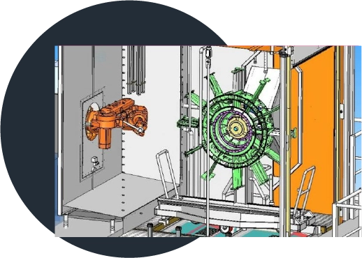 Parts washer with integrated robot