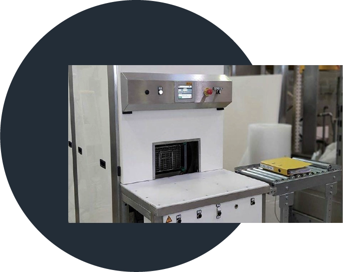 Easy integration of compact drum system into machining production cell