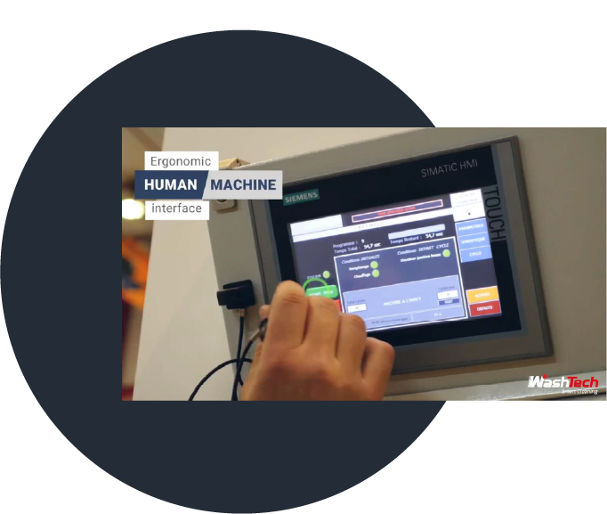 Ergonomic HMI for Operators and Technicians Washer