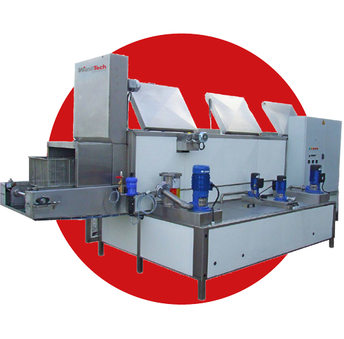 Industrial Washing Tunnel for Continuous Cleaning of Mechanical Components in Production Lines