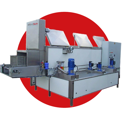 Industrial Washing Tunnel for Continuous Cleaning of Mechanical Components in Production Lines