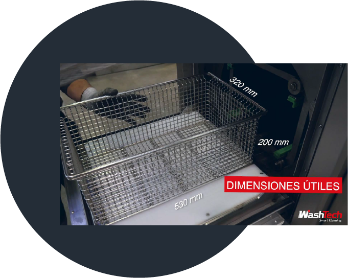 Usable dimensions of the basket in compact drum washing system