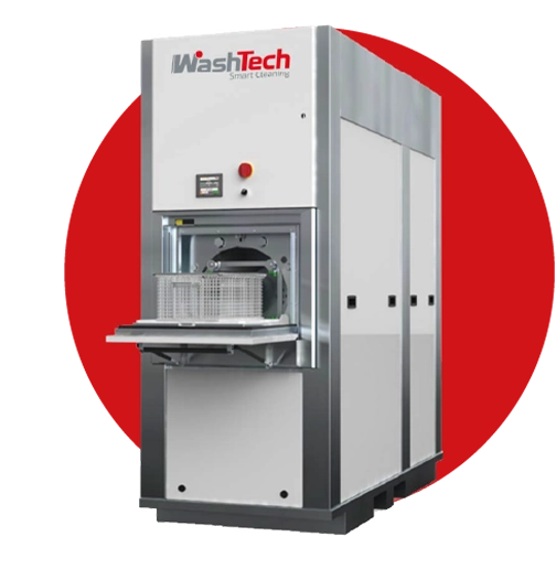 Technical spray cleaning equipment ideal for robotic cells and production in reduced spaces
